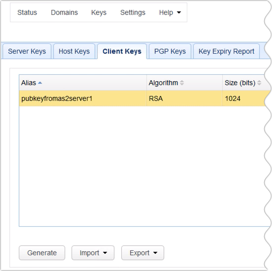 newly imported public key digital certificate